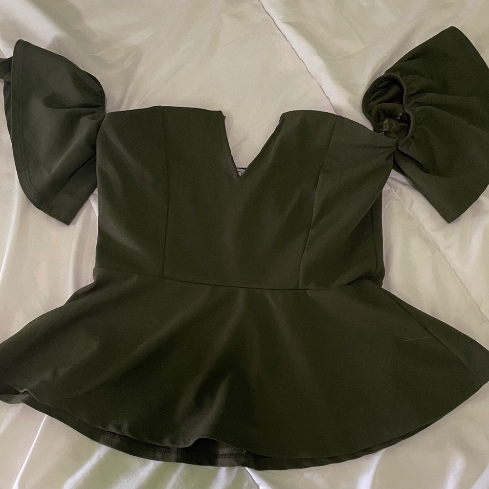 Off the shoulder fit-flare top